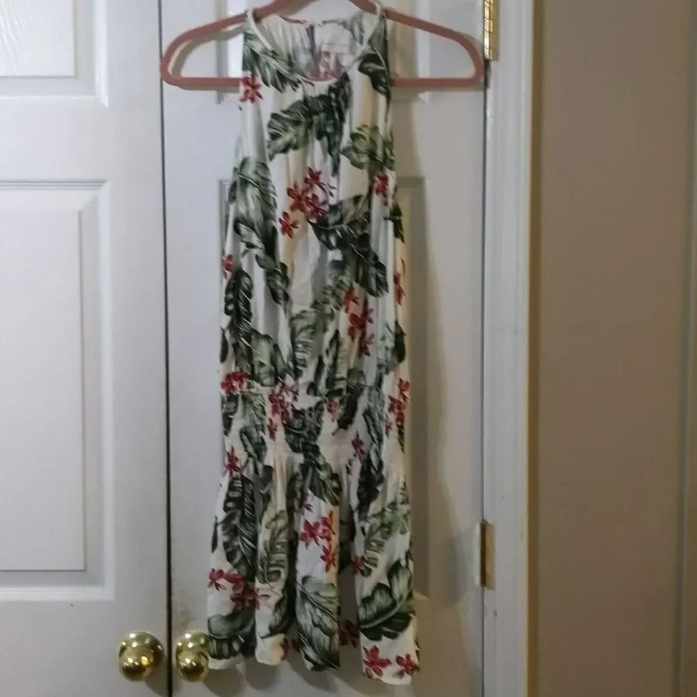 Mustard Seed Hawaiian floral  drop waist dress